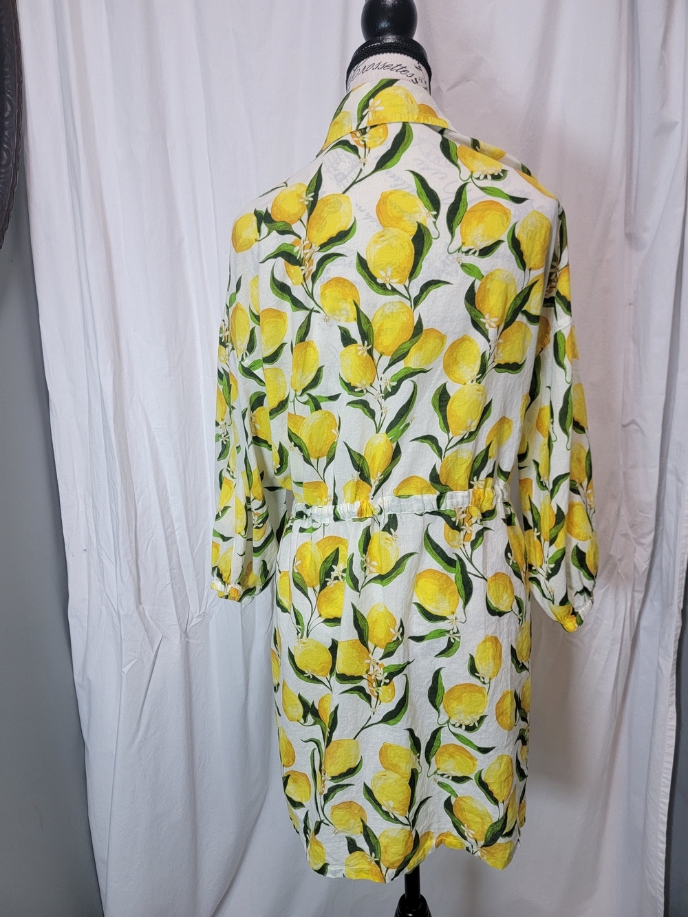 J Crew Cinched Shirt-Dress Lemoncello Cotton - Picture 2 of 6